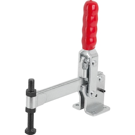 Kipp Toggle Clamp Vertical Std, Horizontal Foot F2=7000, Full Holding Arm M12X100, Steel Zinc Plated,  K1258.07000